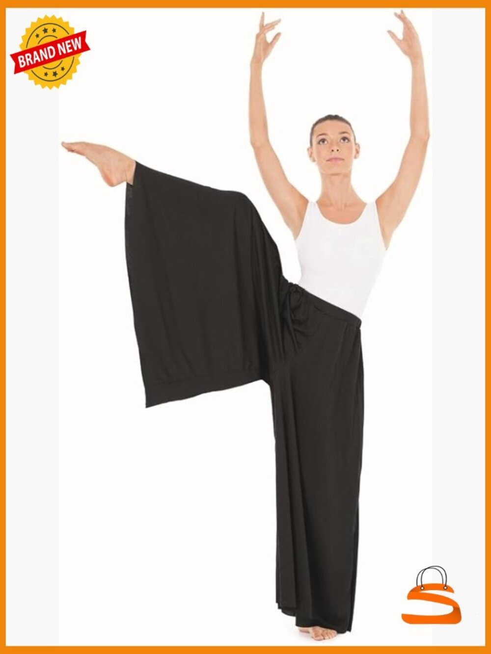 Womens Palazzo Pants with Wide Leg Elastic Waist for Dance